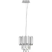 Lyora Suspension Magnolia chrome et cristal Ø 25cm