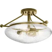 Kichler Plafonnier Belle en laiton brossé, 3xE14x40W, verre, dimensions : 26,6 x 43,1 x 43,1 cm, IP20, Quintiesse