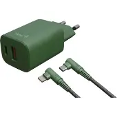 Hune Eco With Cable Usb C To Lightning Usb-a And Usb-c Wall Charger 20w Vert