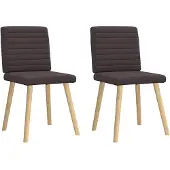 vidaXL Chaise de salle à manger 2 pcs. Marron foncé Tissu