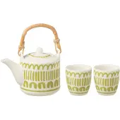 J-Line Set 3 theieres set ligne coffret ceramique vert