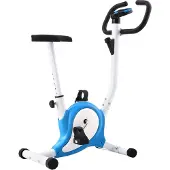 vidaXL Vélo d'appartement avec entraînement par courroie bleu