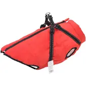 vidaXL Manteau pour chien avec harnais Imperméable Réfléchissant Rouge L52