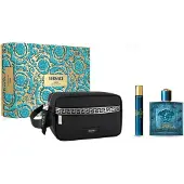 Versace Eros coffret cadeau pour homme eau de toilette 100 ml + eau de toilette 10 ml + sac cosmétique