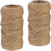 Relaxdays 2x corde de jute, Fil + laine, Marron