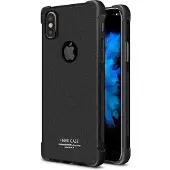 IMAK Housse de protection en caoutchouc Combi (Apple iPhone X, Apple iPhone XS), Coque pour téléphone portable, Noir