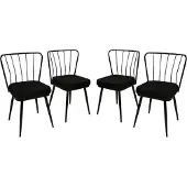 Skye Decor , Yıldız 943 V4, ensemble de chaises (4 pièces), noir, 100 % METAL, 43 x 42 x 82 cm