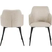 Molecule Ilsa chaise de salle à manger avec accoudoirs beige.