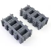 LEGO City Rail de chemin de fer droit gris foncé - 53401 NOUVEAU Quantité 25x