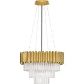 Nova Luce Suspension Magnolia or avec cristal Ø 50cm