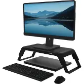 Fellowes Support d'écran Hana LT, pour 1 écran jusqu'à 22,6 kg, réglable en hauteur sur 3 positions, avec espace de rangement, L 560 x P 222 x H 102 mm, noir