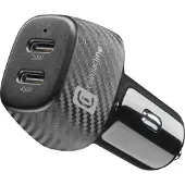 Cellularline Car Power Hyper - iPhone, Samsung, Xiaomi, Oppo and other Smartphones and Tablets Chargeur de voiture à 2 ports, 65W Power Delivery