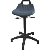 Lotz Tabouret pivotant avec patins Mousse PU bleue Hauteur d'assise réglable 490-680 mm (49 - 68 cm)