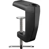 Goobay 64987 Pince de table de rechange pour lampes loupes avec bras articulé, noir - pour épaisseur de plateau 0 mm - 60 mm, métal massif, revêtu par poudre