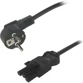 Deltaco CEE 7/7 - GST18 naaras, maadoitettu,, musta (1 m), Câble d'alimentation, Noir