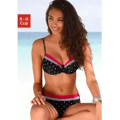 LASCANA Hauts de bikini 'Monroe' rose néon / noir / blanc