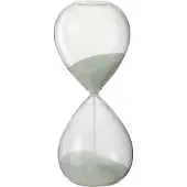 J-Line Sablier decoratif verre/sable blanc small