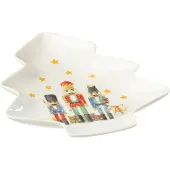 J-Line Assiette arbre casse-noisette boite cadeau ceramique blanc