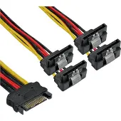 InLine SATA Strom-Y-cable, SATA socket an 4x SATA plug 15 cm