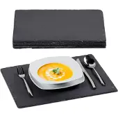 Relaxdays Assiettes en ardoise cm lot de 6