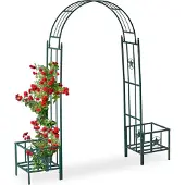 Relaxdays Arcade De Rosiers Porte, Pergola Plantes Grimpantes, Tuteur Résistant Vert