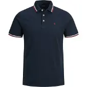 Jack & Jones T-Shirt 'JJEPaulos' bleu foncé / rouge / blanc