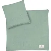 Julius Zöllner Linge de lit en mousseline, Vert (80 x 80 cm, 40 x 35 cm)