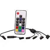 Xilence Kit de contrôle RGB pour connecteurs 12V-R-G-B- 4PIN (Télécommande spécifique à l’appareil, Infrarouge), Télécommande, Noir, Blanc