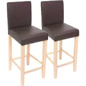 MCW Tabouret de bar Cesena (lot de 2) Cuir