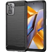 Screen Guard Professional Xiaomi Poco M5s Housse Carbon Brushed Soft TPU (Xiaomi Poco M5s), Coque pour téléphone portable, Noir