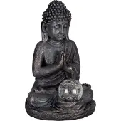 Eglo Lumière de jardin Décoration solaire Bouddha, 27 cm, Gris (IP44)