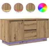 vidaXL Armoire TV avec lampes LED Chêne Artisan 100x41x50 cm