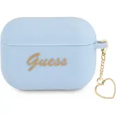GUESS Guaplschsb Airpods Pro Cover Blue/Blue Silicone Charm Heart Collection