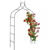 Relaxdays Arche À Rosier En Métal, Portail Pour Jardin, Hxlxp: 255 X 140 X 38 Cm, Tuteur Pour Plantes Grimpantes, Noir -