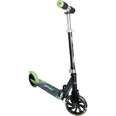 Muuwmi Aluminium Scooter Neon - trottinette, 180 mm, ABEC 5, GS-approuvée, réglable en hauteur, roues lumineuses LED, vert/noir