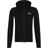 Emporio Armani Veste de survêtement noir / blanc