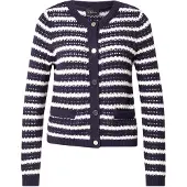 s.Oliver Black Label Cardigan bleu foncé / blanc