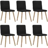 vidaXL Chaise de salle à manger 6 pcs. tissu noir