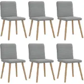 vidaXL Chaises de salle à manger 6 pcs. Tissu gris clair