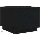 vidaXL Table basse avec lampes LED noir aspect chêne 50x50x40 cm