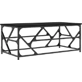 The Living Store Table basse noire 100x50x40 cm bois composite