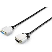 Equip Rallonge VGA (10 m), Câble vidéo, Noir, Argent