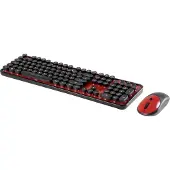 Renkforce Funk-Tastatur,- Maus-Set RF-DS-RETRO Schwarz/Rot (1583220)