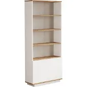 Homitis Bibliothèque stylisée Woody Fashion | 100% mélaminé | Pin Atlantique Blanc