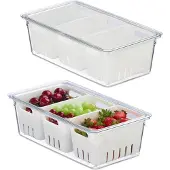Relaxdays 2x organiseurs-de-frigo, Organisateurs de cuisine, Transparent