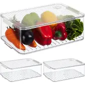 Relaxdays 3x organiseurs-de-frigo, Organisateurs de cuisine, Transparent