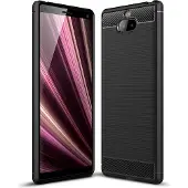 Screen Guard Professional Sony Xperia 10 Housse Carbon Brushed Soft TPU (Sony Xperia 10), Coque pour téléphone portable, Noir