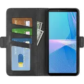 Screen Guard Professional Housse cuir Sony Xperia 10 IV CardLounge (Sony Xperia 10 IV), Coque pour téléphone portable, Noir