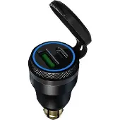CTR Double Usb/usb-c Din Power Outlet Usb Argenté
