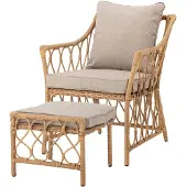 Bloomingville Fauteuil lounge Belluce avec repose-pieds